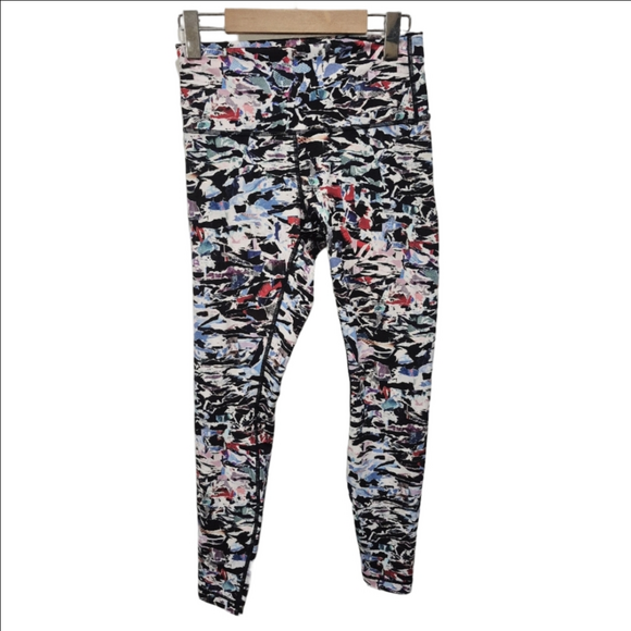 Lululemon Wunder Under Full on Luxtreme Tight 28" Clash Multi Black size 8 - Picture 1 of 8